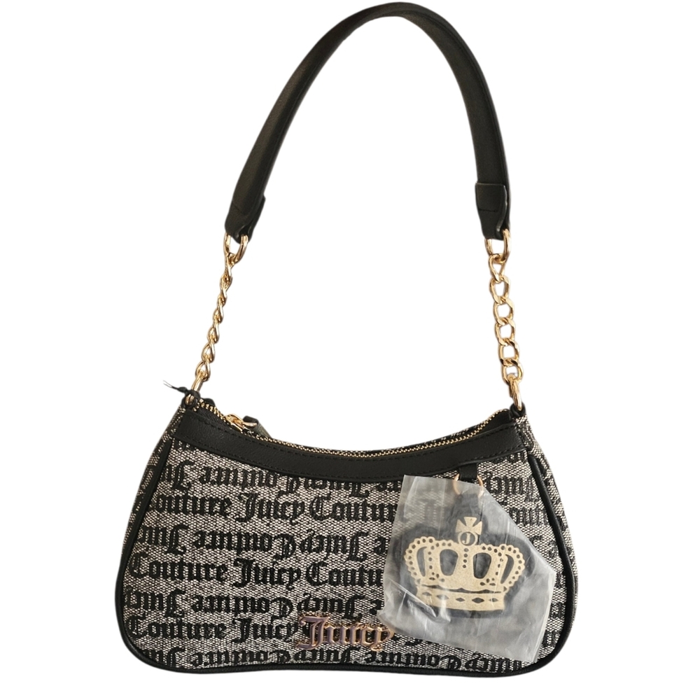 Juicy Couture Black and Grey Shoulder Bag